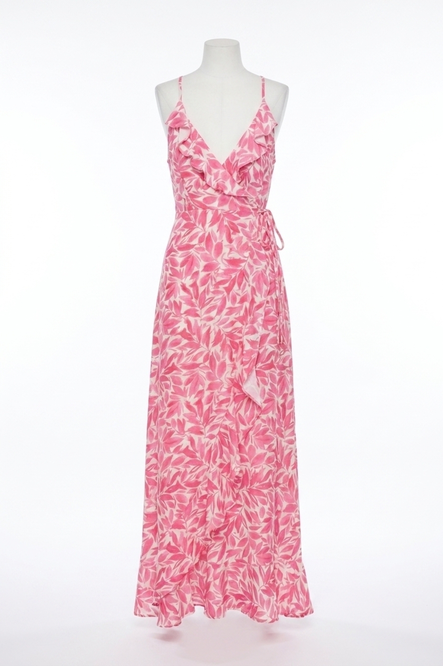 NEW MOLLY BRACKEN ladies romantic floral maxi dress in pink magenta